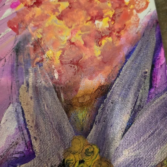 HANDCRAFTED Abstact Floral Painting HANDPAINTED & HANDMADE Contemporary Wall Art - Picture 16 of 16